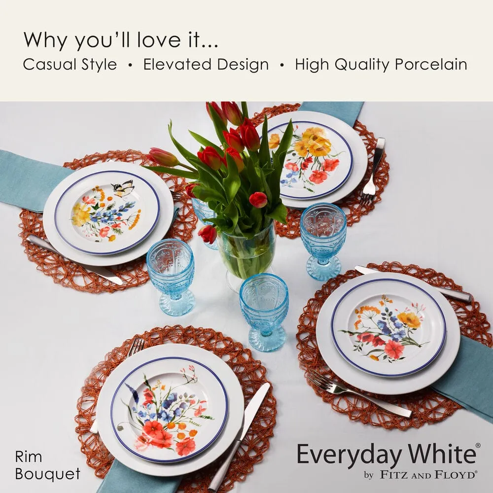 Fitz and Floyd Everyday White 4 piatti insalata 22 cm