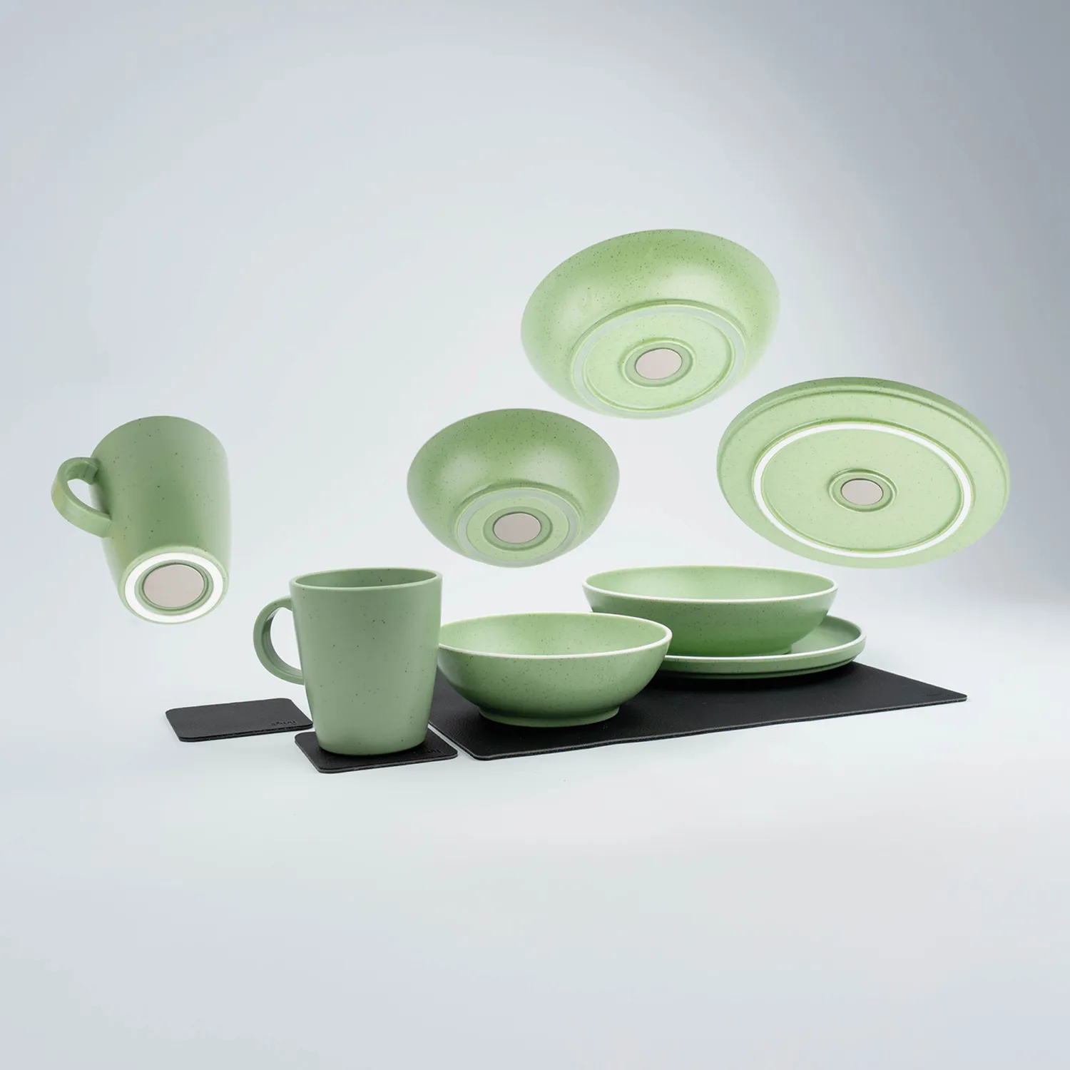 Silwy Dolomit Green set stoviglie magnetiche plastica 8 pezzi