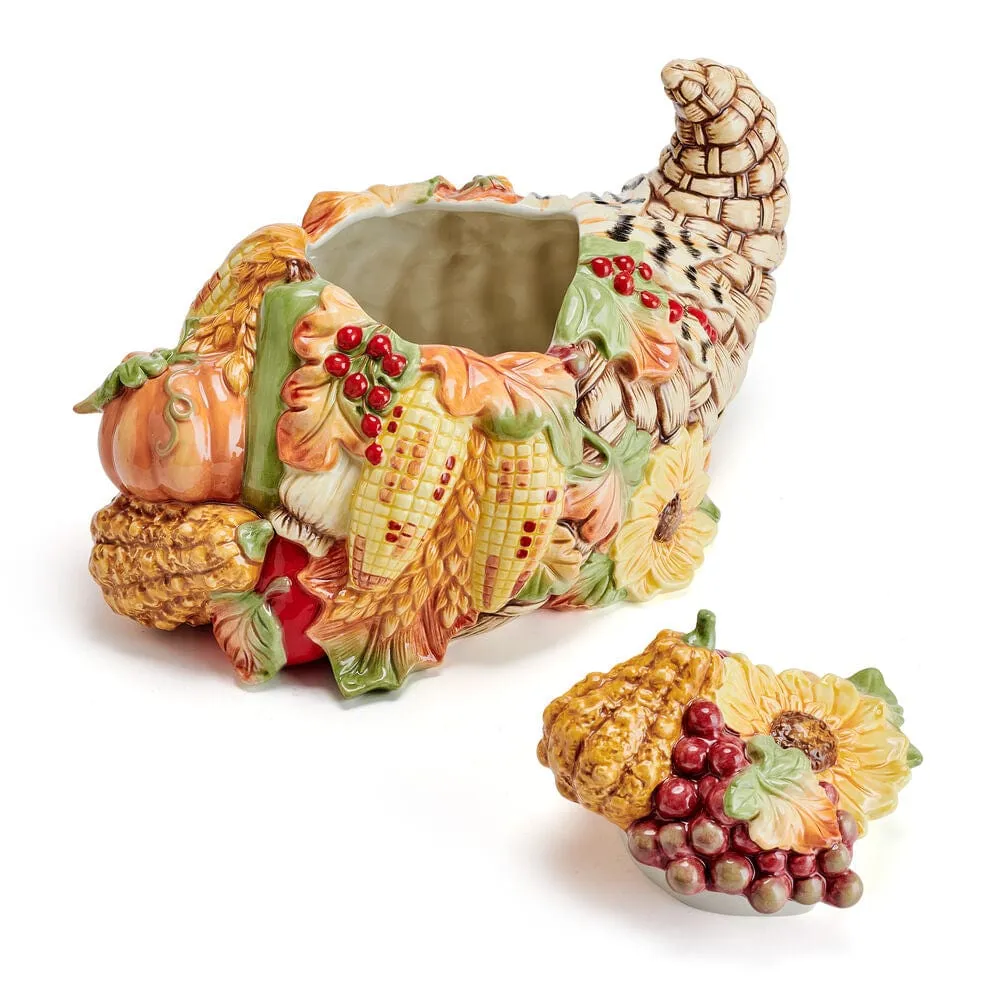 Fitz and Floyd Harvest Fall Cornucopia biscottiera terraglia 30 cm