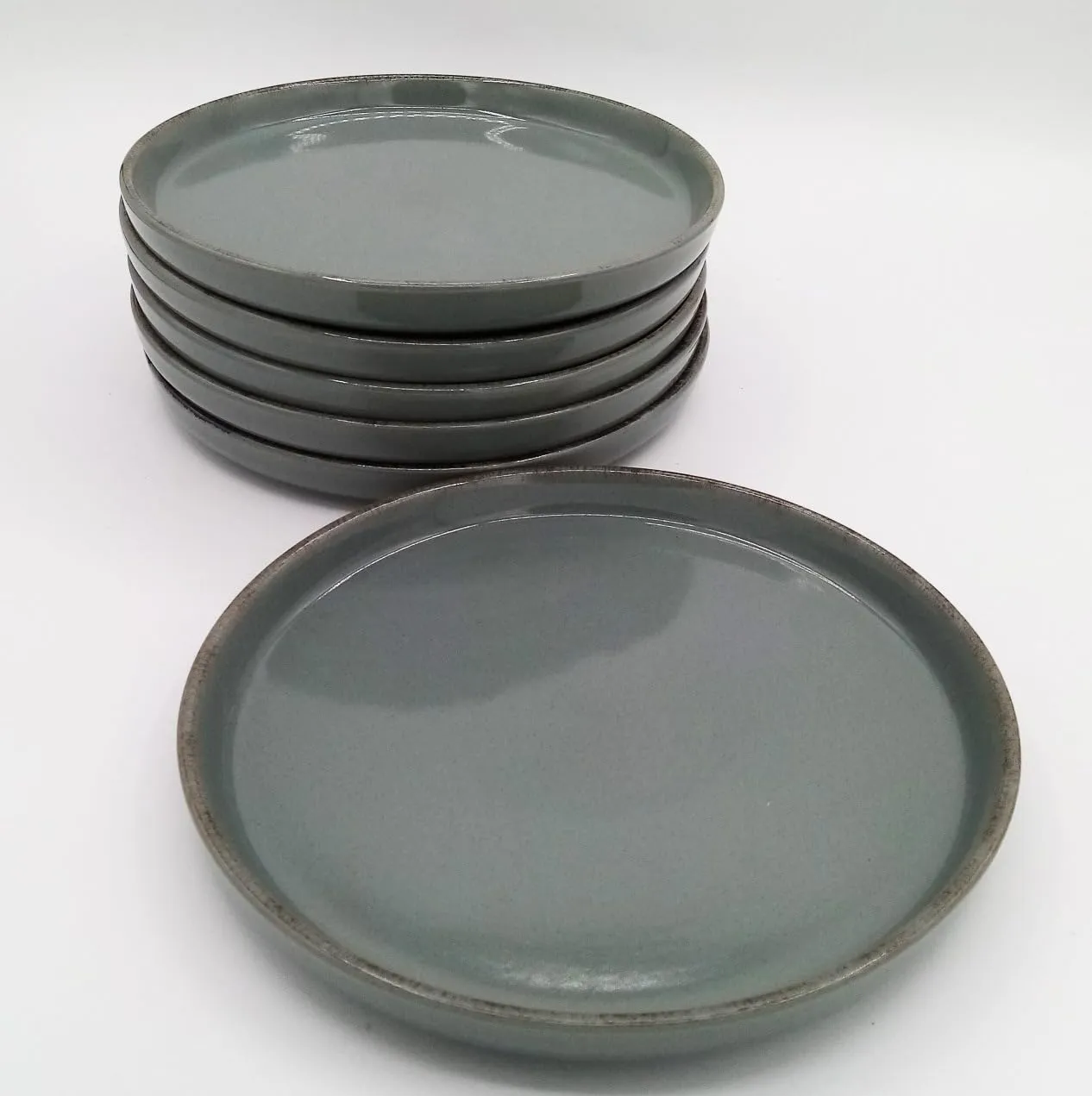 Pure Living Rustic Set 6 Piatti Colazione Blu Fumo Ceramica