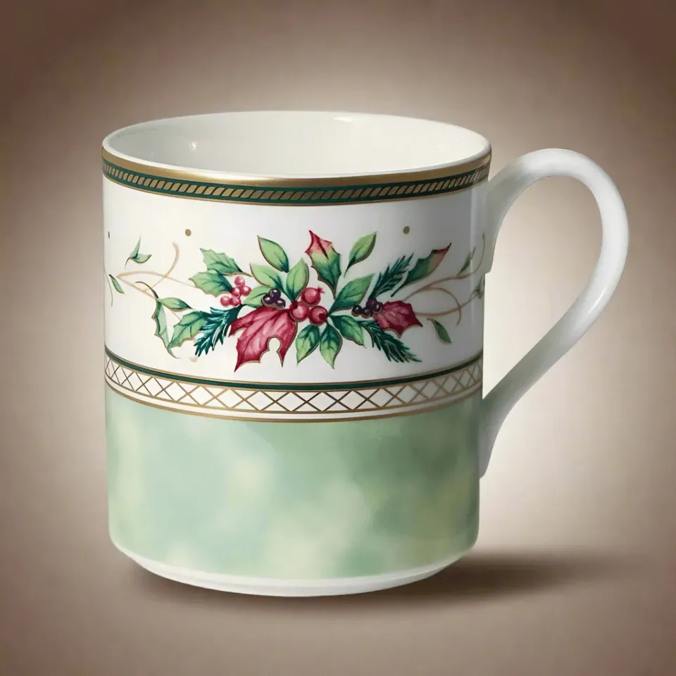 Fitz and Floyd Winter Holiday tazza bone china natalizia