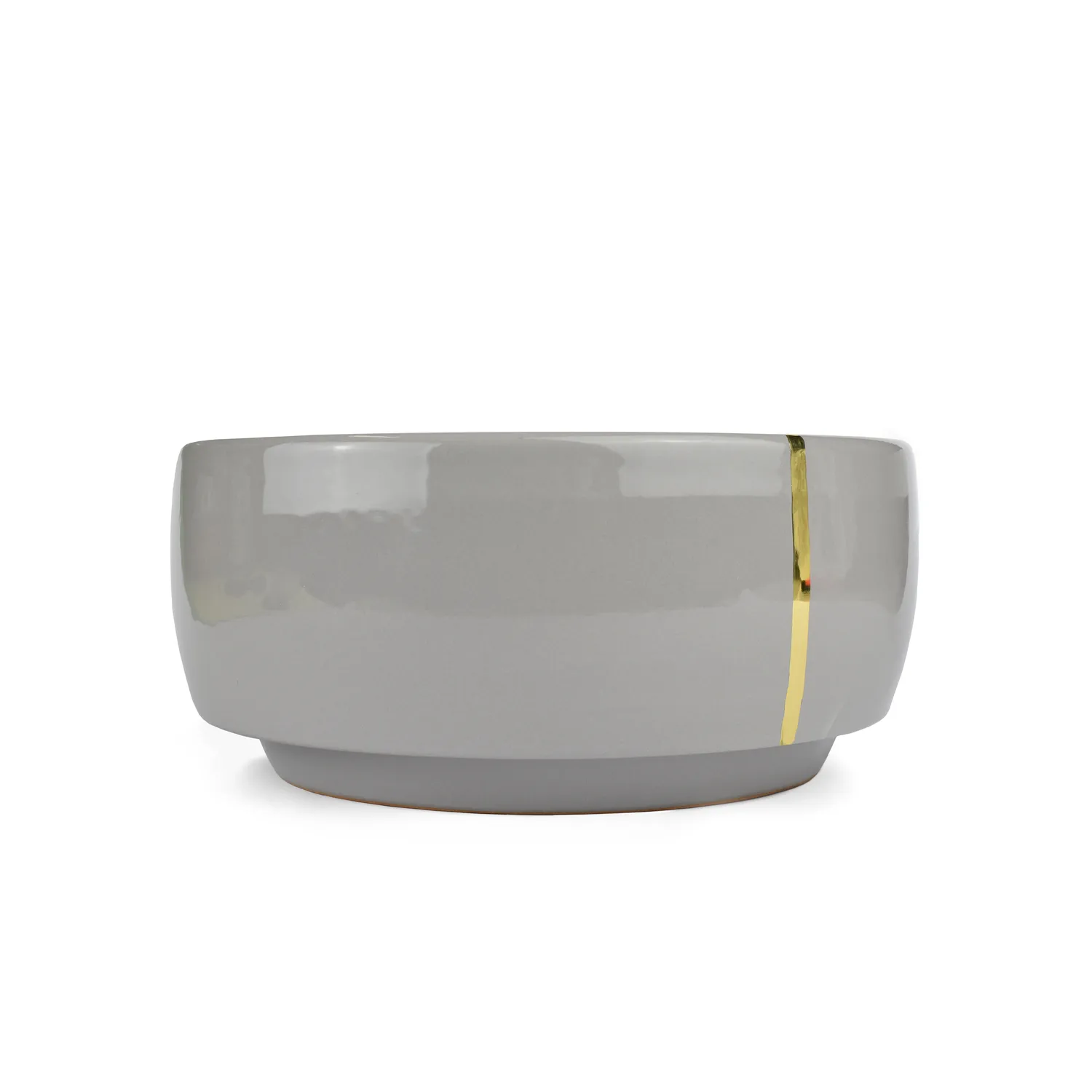 400 Gon Grey Gold piatto ceramica grigio oro artigianale