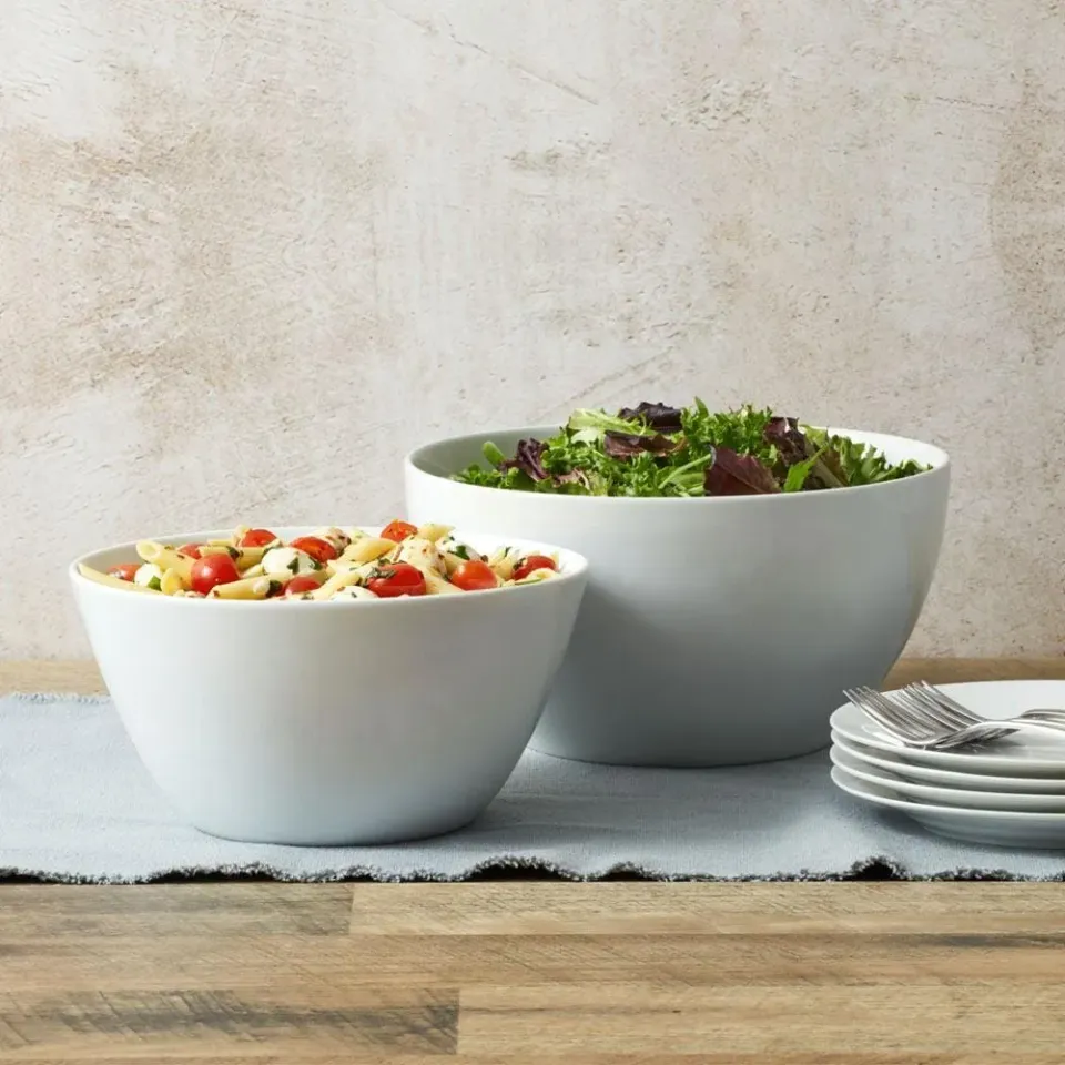 Fitz and Floyd Everyday White set 2 insalatiere fondo porcellana