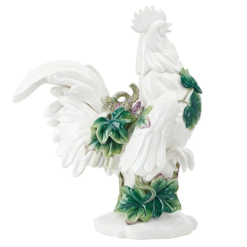 Fitz and Floyd Sicily Green gallo decorativo 48 cm ceramica