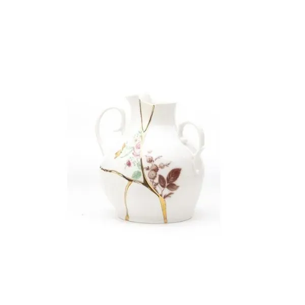Seletti Kintsugi vaso porcellana oro