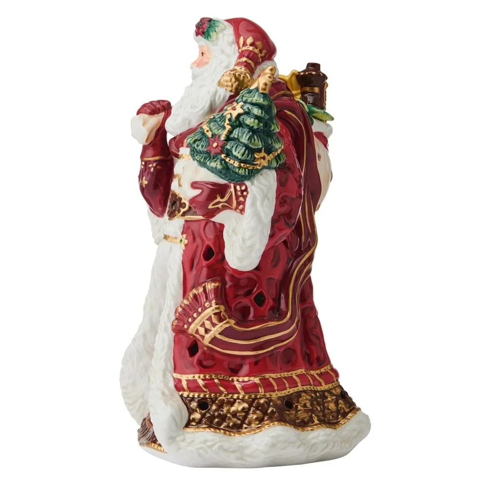 Fitz and Floyd Renaissance Holiday Luminary Santa statuetta LED rossa 23 cm