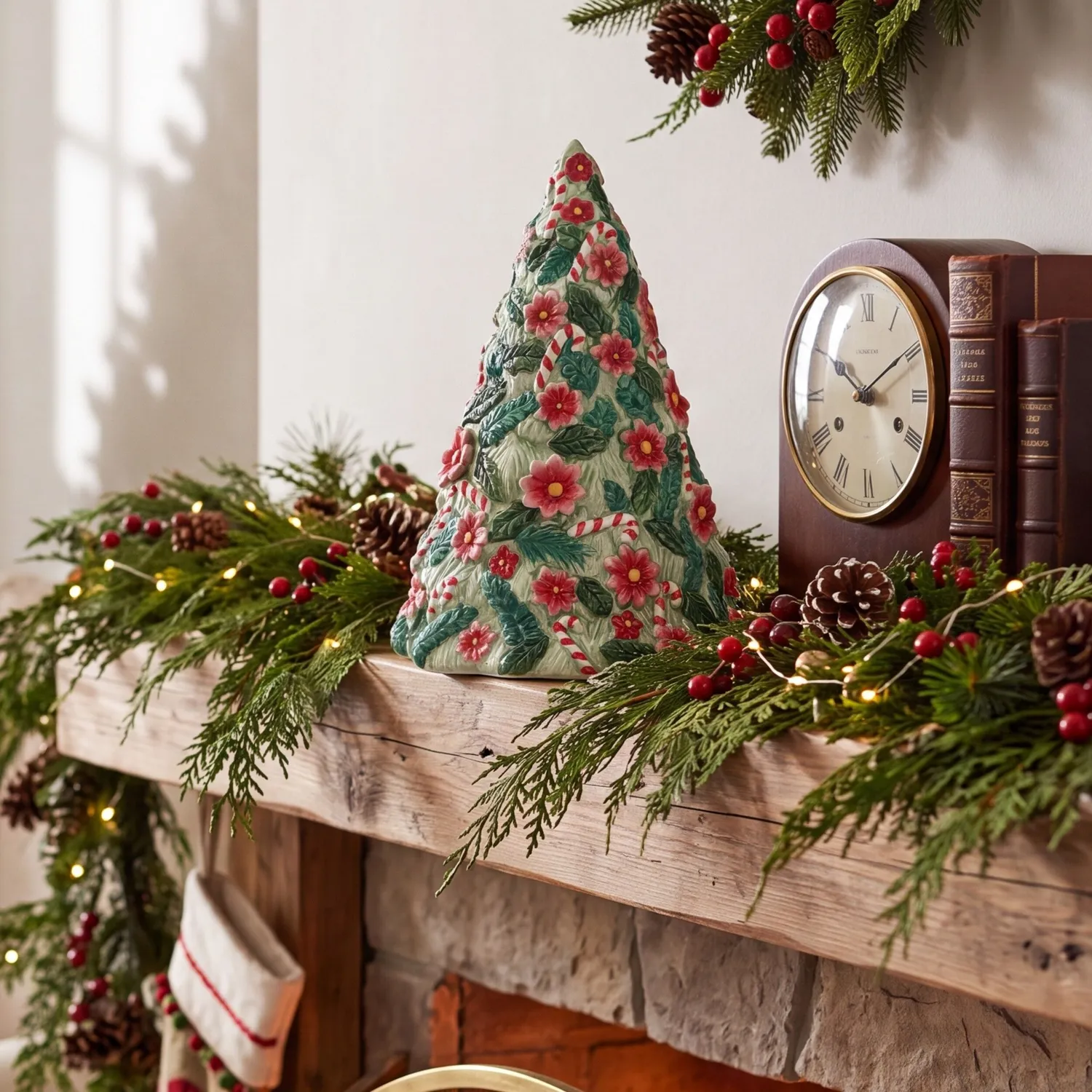 Fitz and Floyd Candy Cane carillon albero Natale 22 cm verde