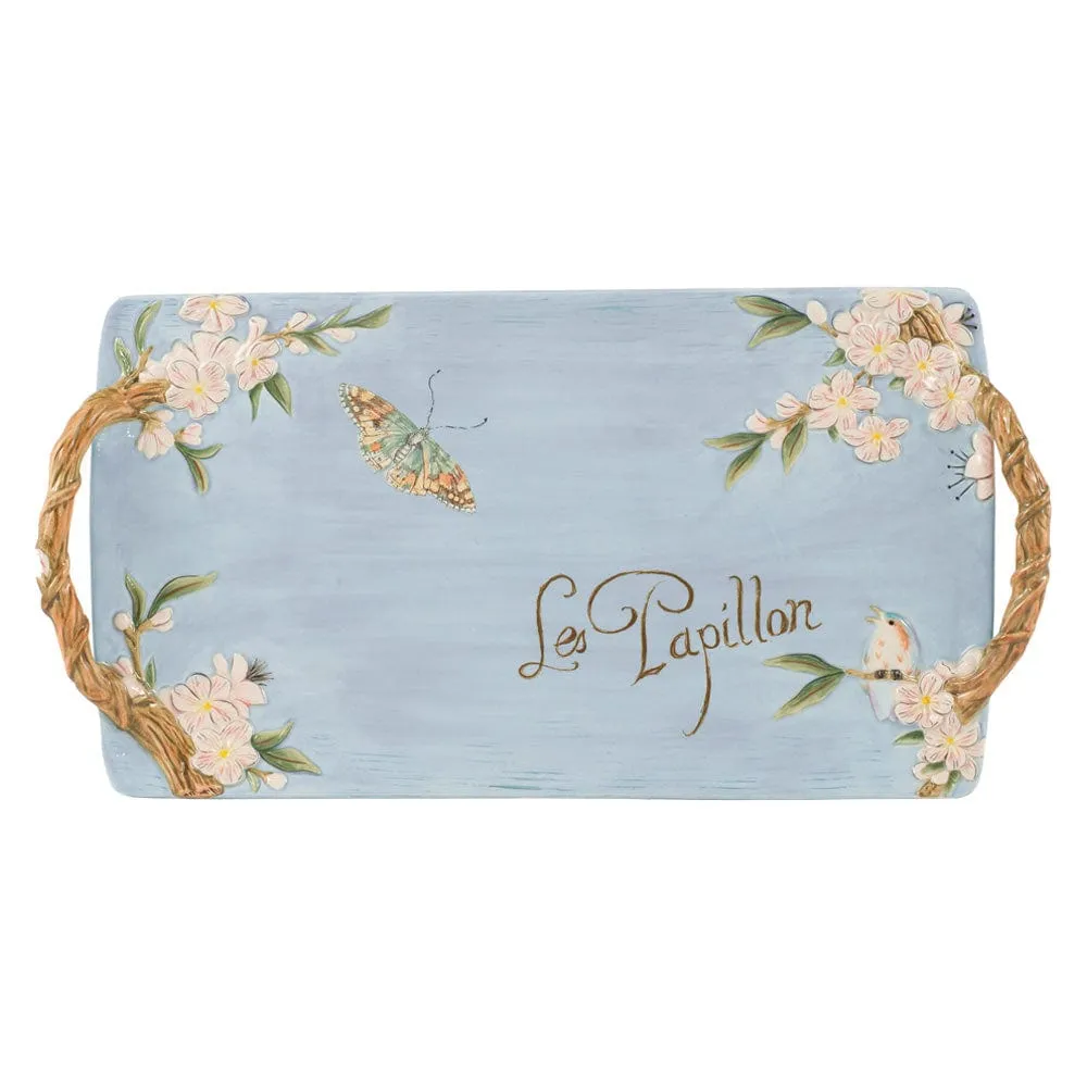 Fitz and Floyd Toulouse vassoio rettangolare ceramica fiori