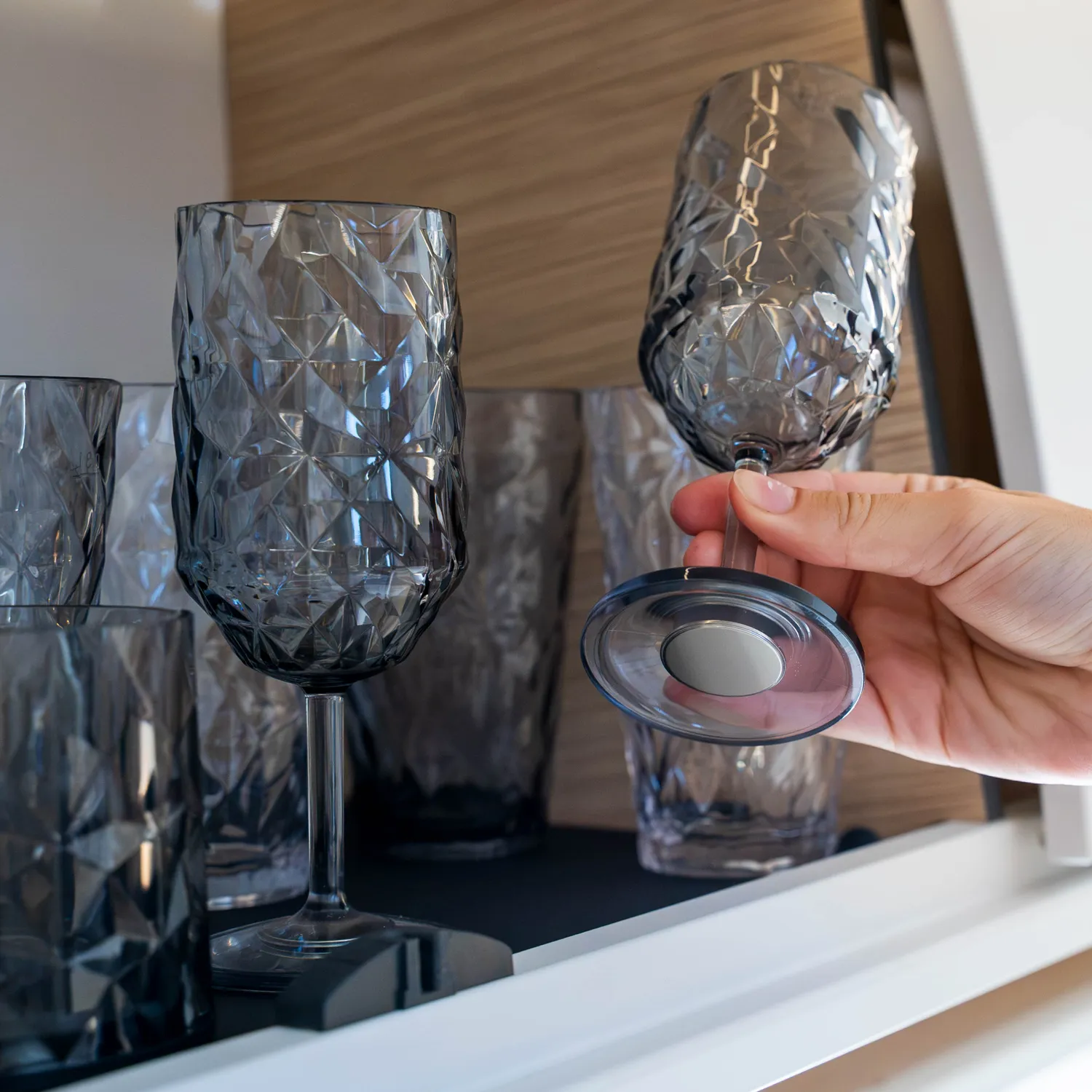 Silwy Prisma calice vino grigio set 2 pezzi Tritan