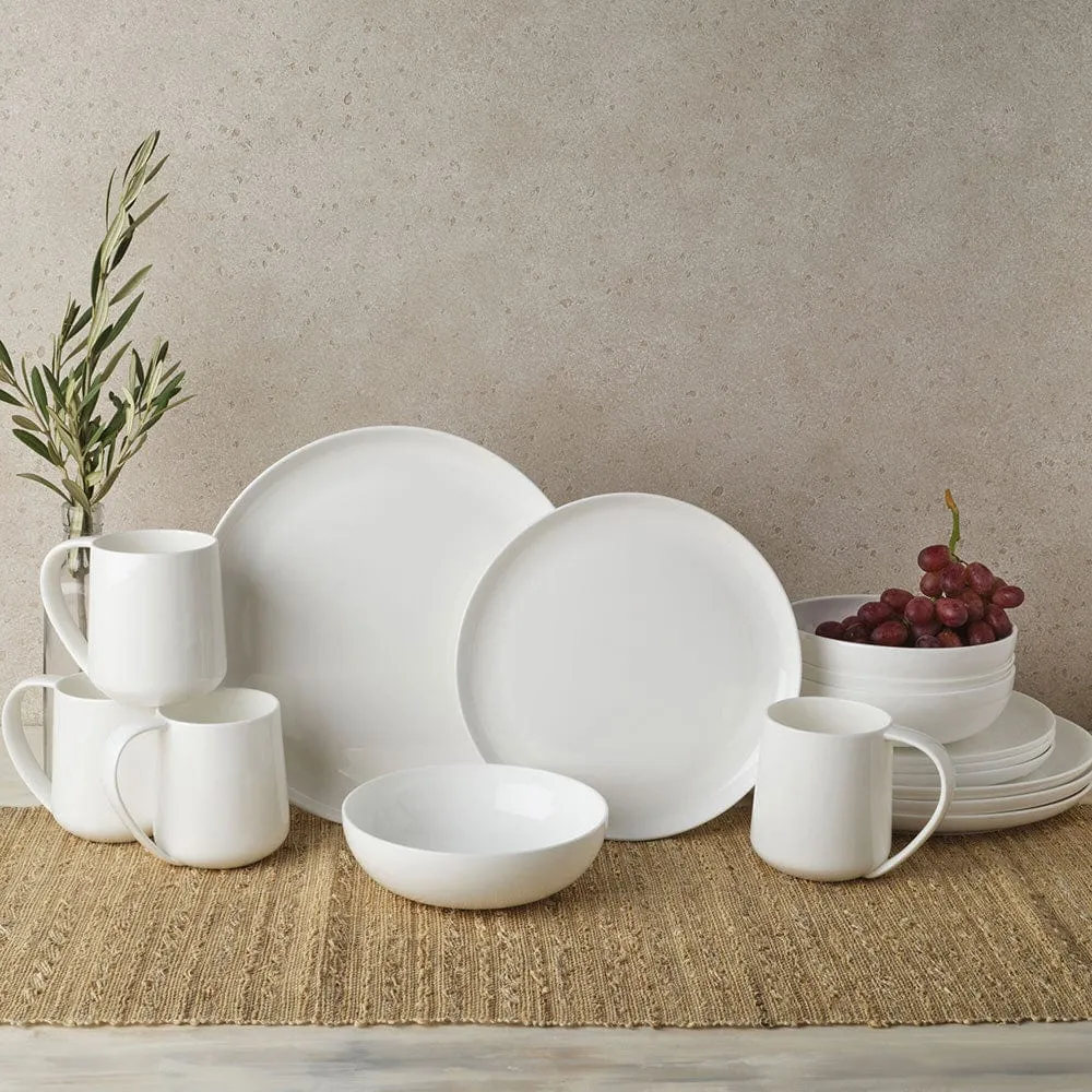 Fitz and Floyd Nevaeh White Coupe servizio piatti 16 pezzi bone china
