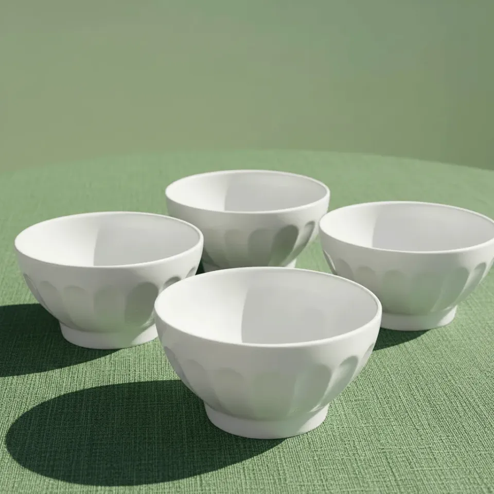 Fitz and Floyd Everyday White set 4 coppette porcellana
