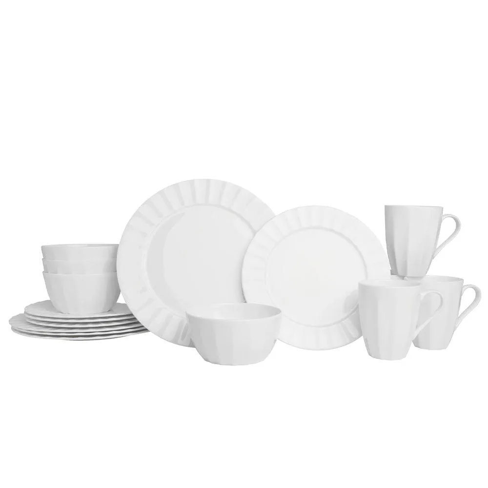 Fitz and Floyd Nevaeh White servizio piatti 16 pz bone china