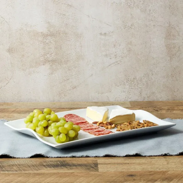 Fitz and Floyd Everyday White vassoio porcellana manici 46 cm