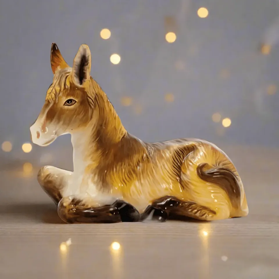Fitz and Floyd Nativity Statuetta Asino Presepe 14 cm Gres