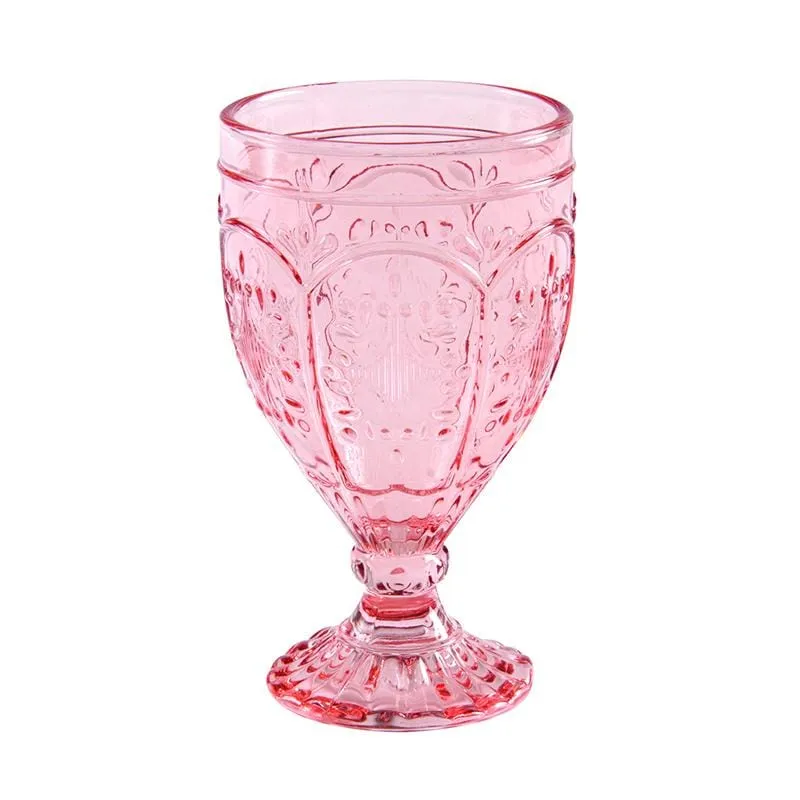 Fitz and Floyd Trestle set 4 calici rosa vetro