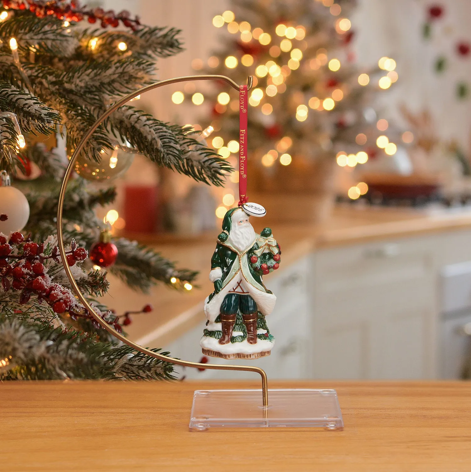 Fitz and Floyd Winter Frost campana Babbo Natale 2026