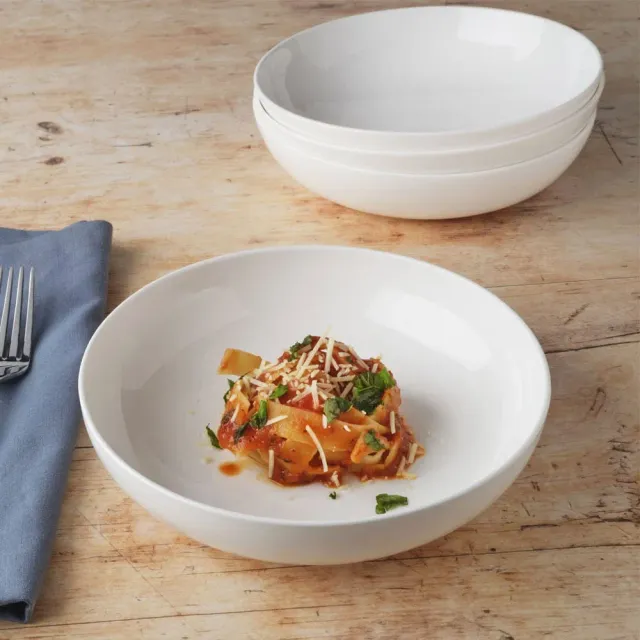 Fitz and Floyd Nevaeh White set 4 piatti pasta 26 oz bianchi
