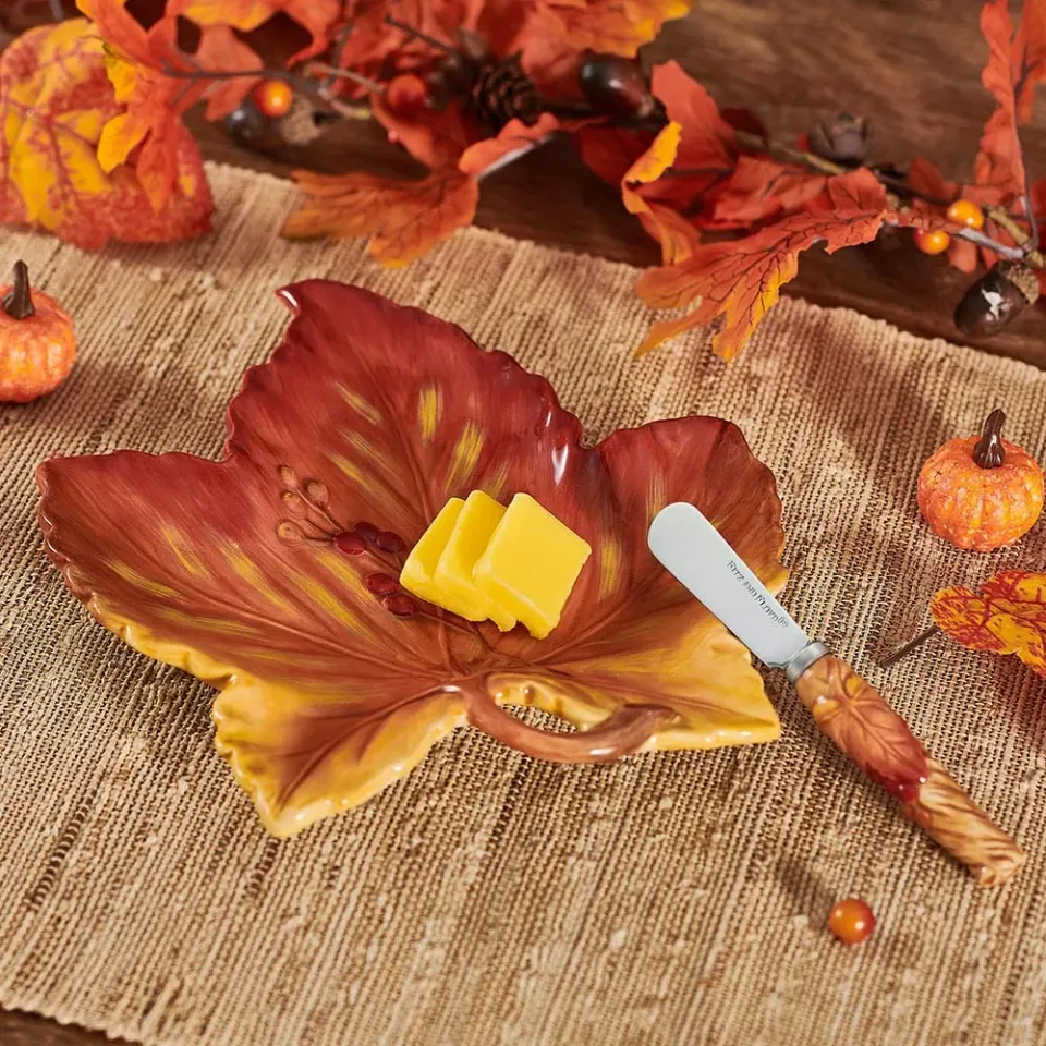 Fitz and Floyd Harvest piatto snack foglia con spargitore