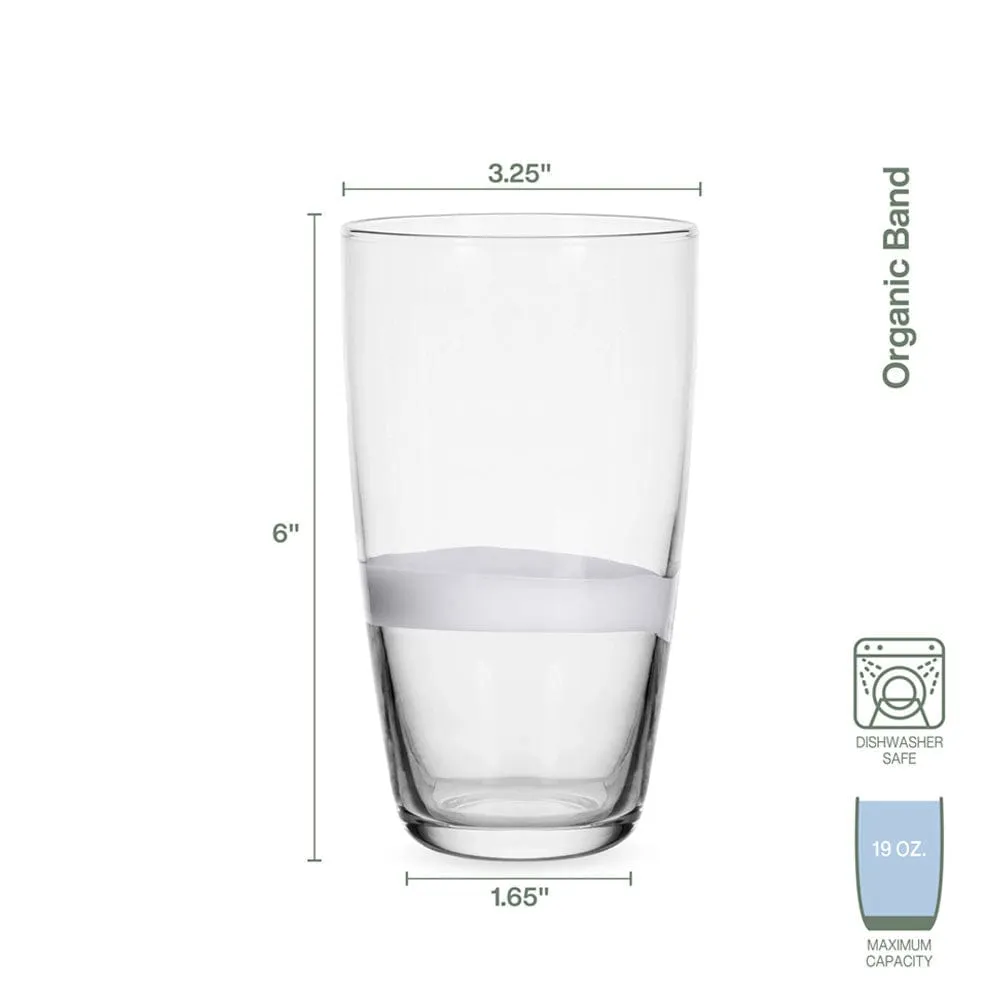 Fitz and Floyd Organic Band Highball bicchieri set 4 vetro