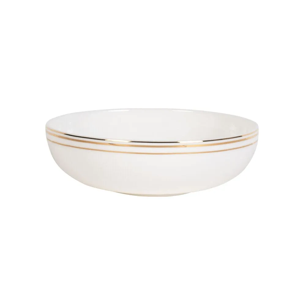 Fitz and Floyd Nevaeh White servizio 16 piatti bone china oro