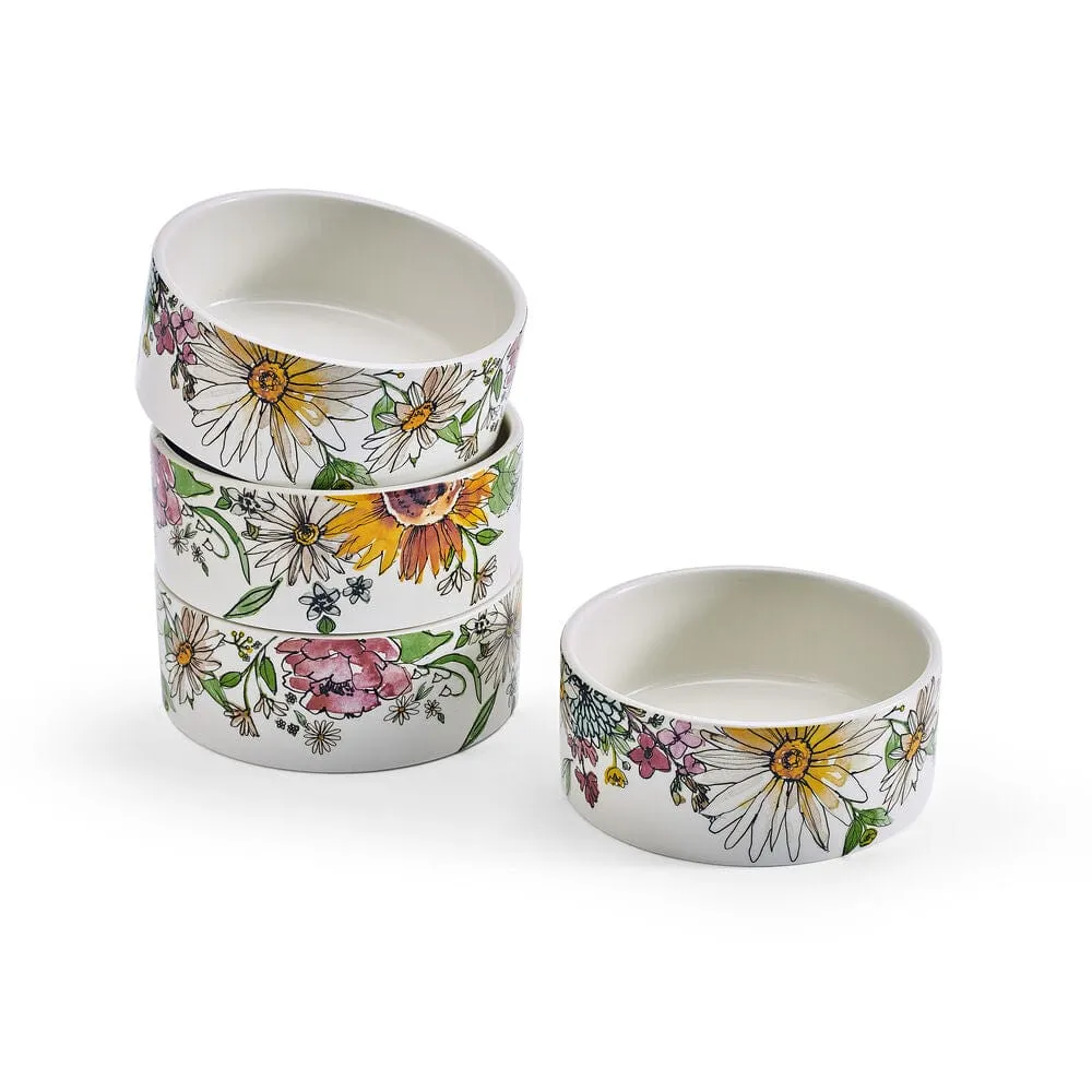 Fitz and Floyd Emi's Garden set 4 ciotoline snack floreali
