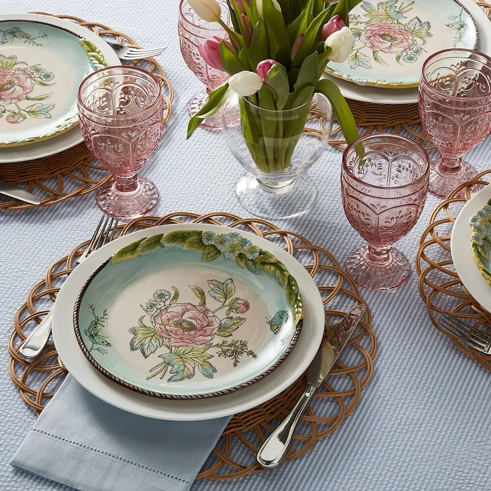 Fitz and Floyd English Garden Bloom set 4 piatti insalata 23 cm