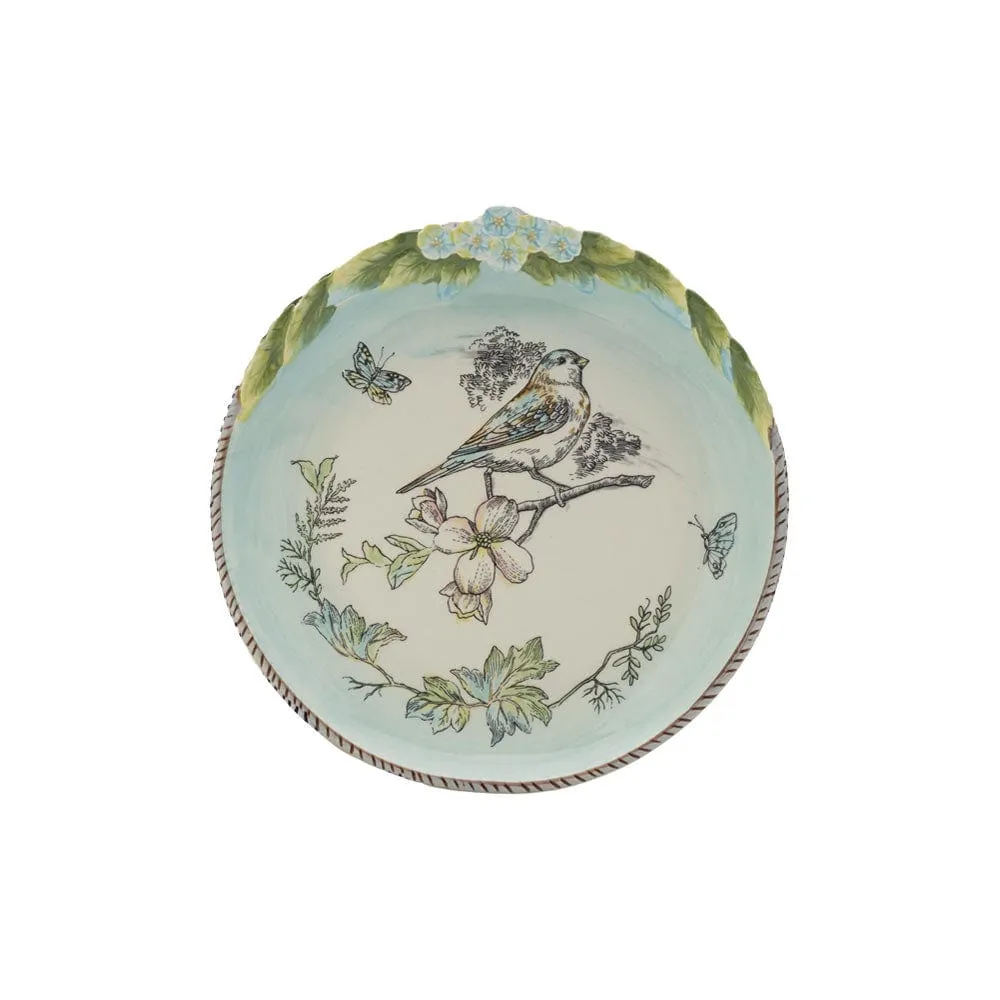 Fitz and Floyd English Garden piatti insalata uccello set 4 gres