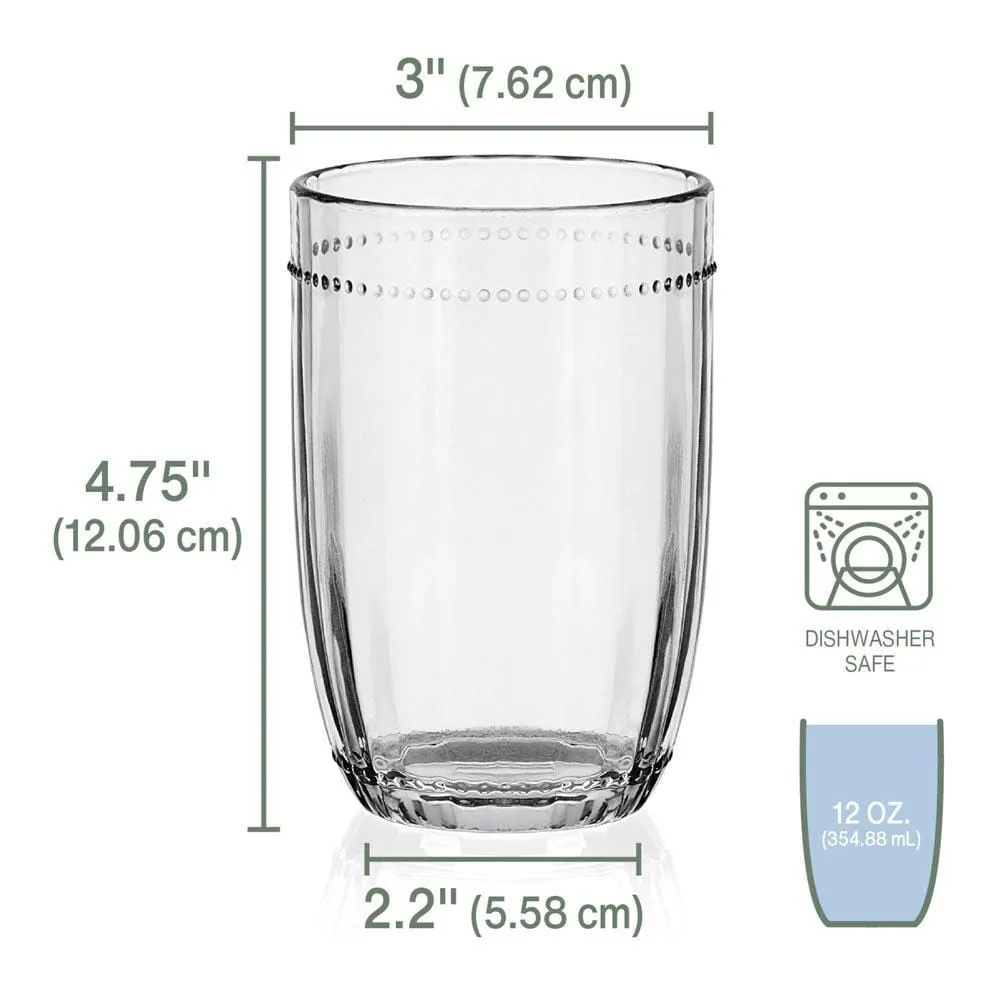 Fitz and Floyd Beaded bicchieri highball set 4 pezzi 355 ml