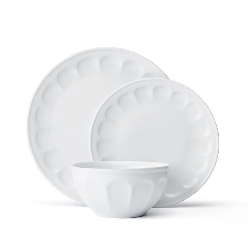 Fitz and Floyd Everyday White Vintage servizio piatti 12 pezzi porcellana