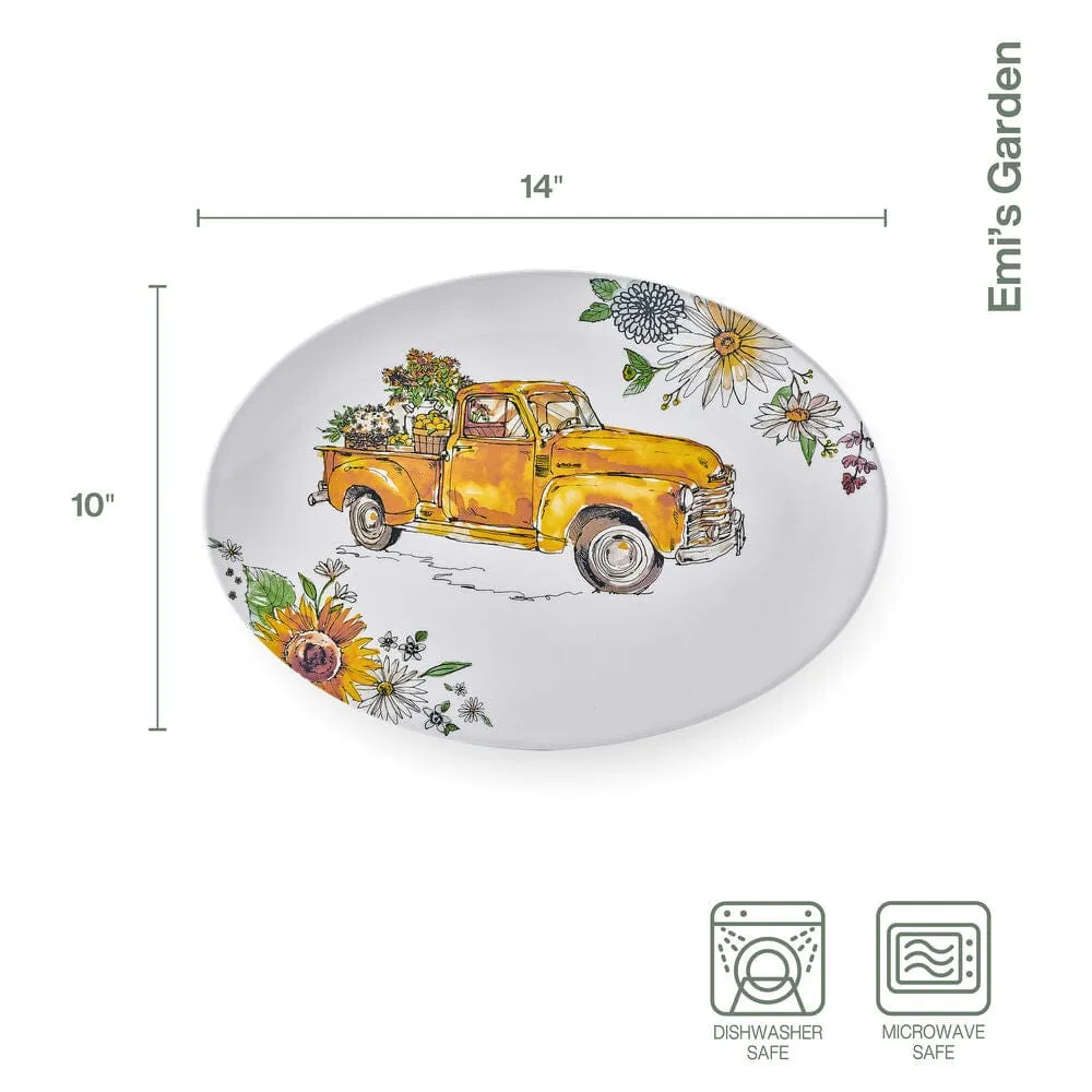 Fitz and Floyd Emi's Garden vassoio ovale 14 pollici fiori
