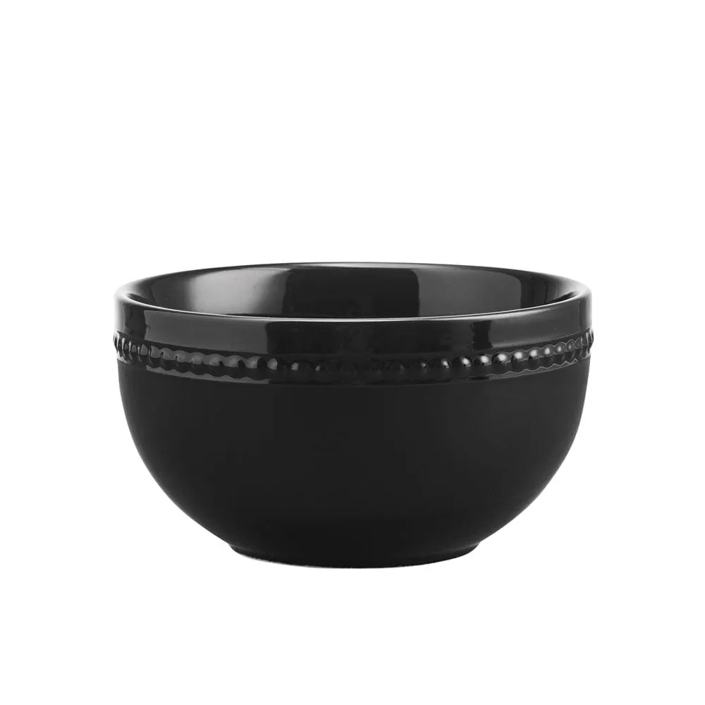 Fitz and Floyd Beaded servizio piatti porcellana nero 12 pezzi