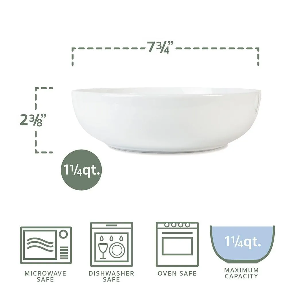 Fitz and Floyd Everyday White set ciotole pasta 5 pezzi porcellana