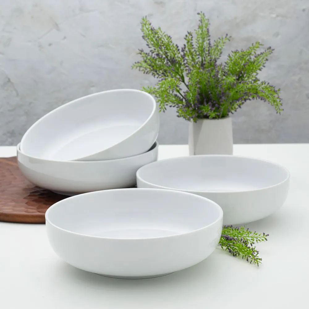 Fitz and Floyd Everyday White set 4 piatti pasta porcellana