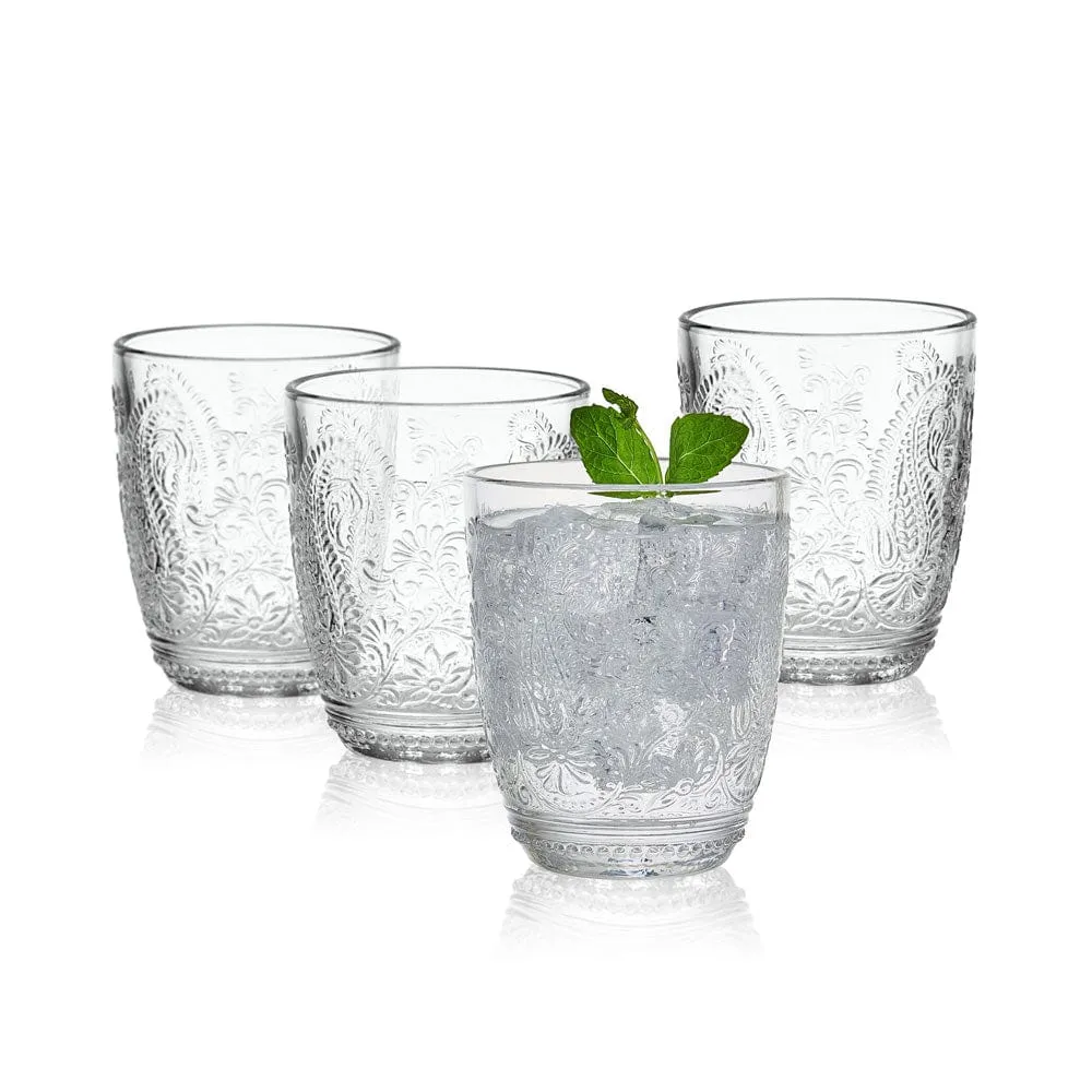Fitz and Floyd Maddi Double Old Fashioned bicchieri set 4 vetro
