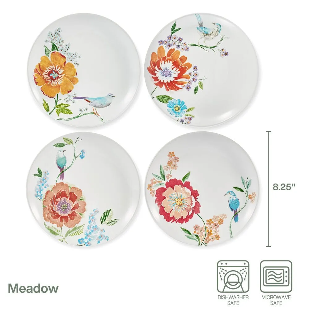 Fitz and Floyd Meadow set 4 piatti insalata fiori
