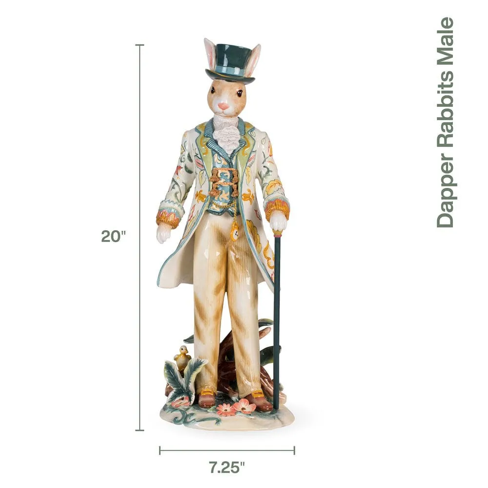 Fitz and Floyd Dapper Rabbits Coniglio Maschio 51 cm ceramica