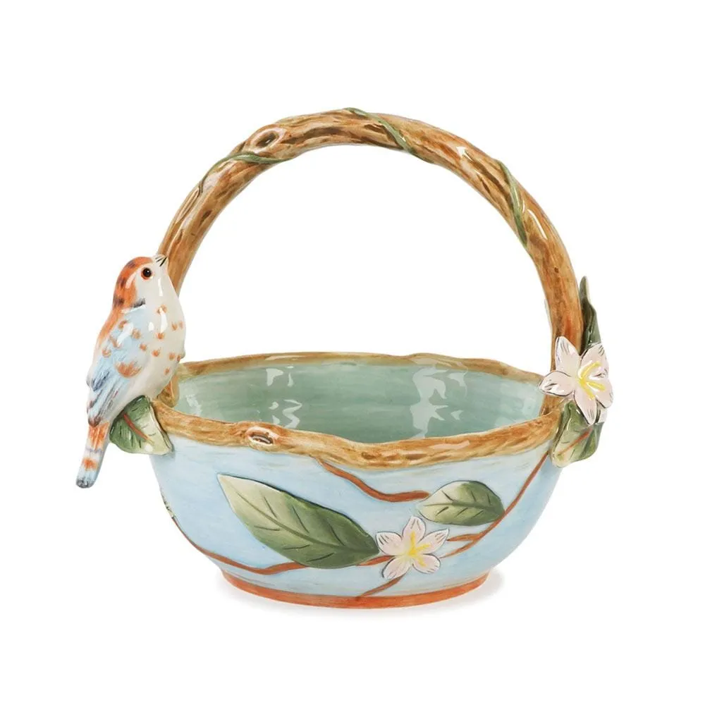 Fitz and Floyd Toulouse Basket cestino 14 cm azzurro