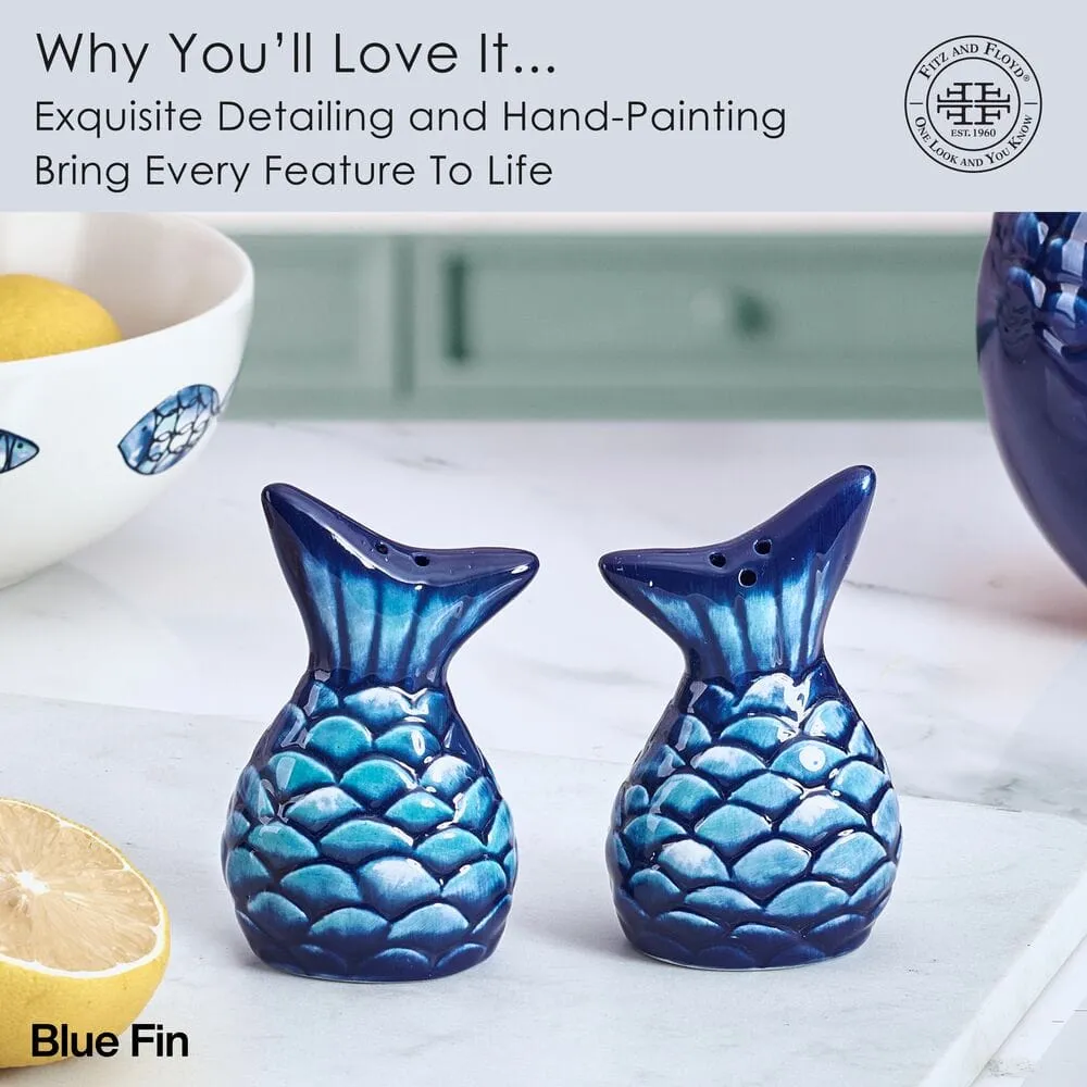 Fitz and Floyd Coastal Blue Fin set sale e pepe maiolica blu