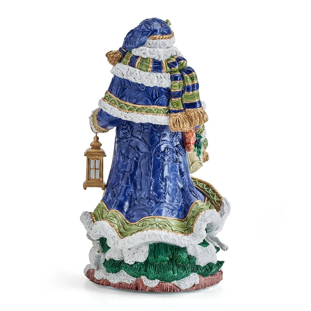 Fitz and Floyd Telluride Blue carillon Babbo Natale resina 28 cm