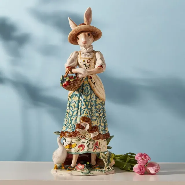 Fitz and Floyd Dapper Rabbits Female statuina coniglio 51 cm