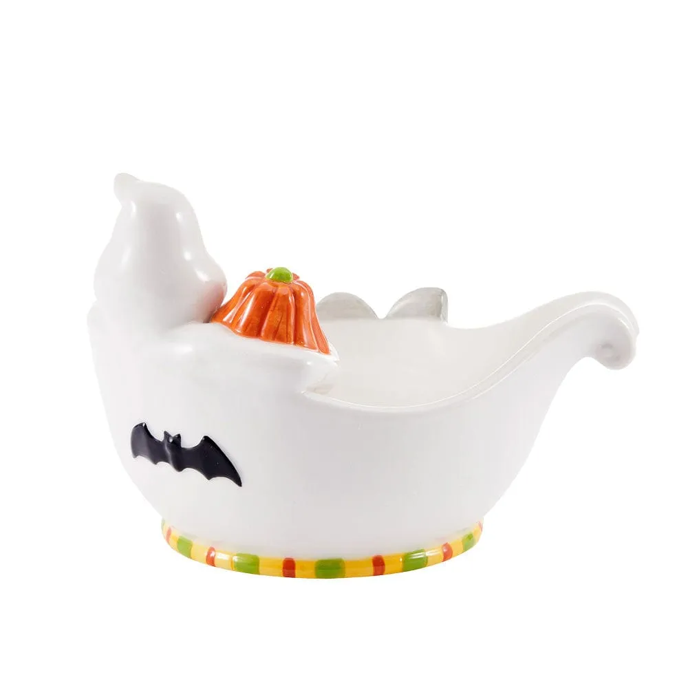 Fitz and Floyd Halloween Boo Ghost Ciotola Caramelle Terracotta