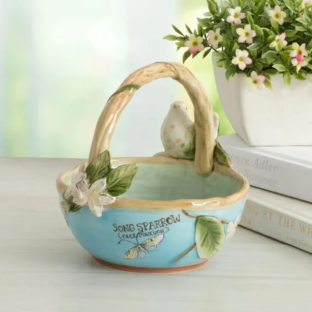 Fitz and Floyd Toulouse Basket cestino 14 cm azzurro