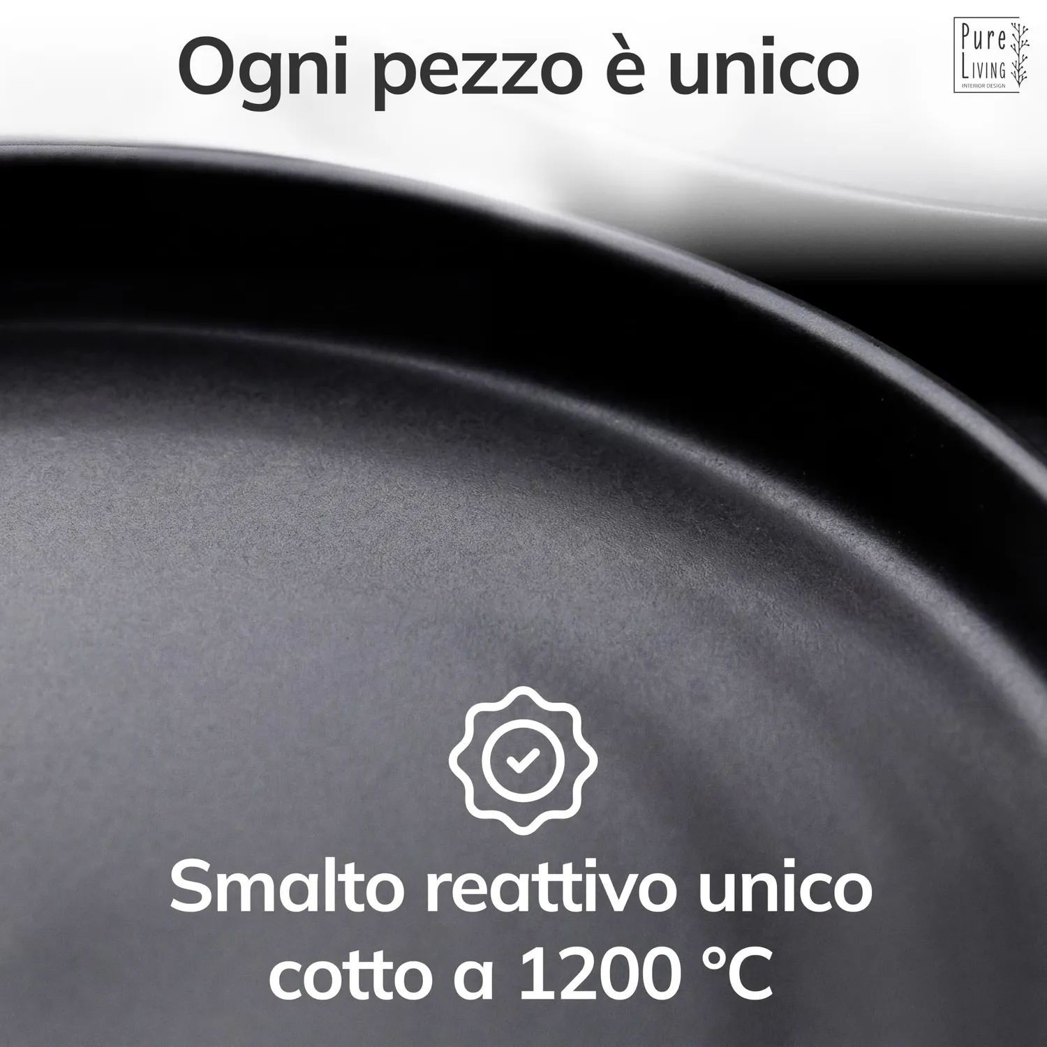 Pure Living Manhattan Servizio Piatti 36 Pezzi Nero Opaco 12 Persone