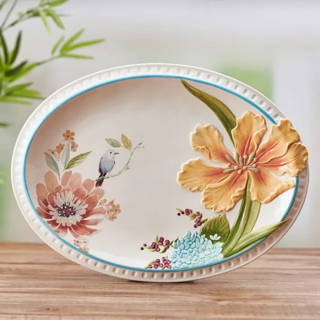 Fitz and Floyd Meadow Vassoio Portata 36 cm Floreale