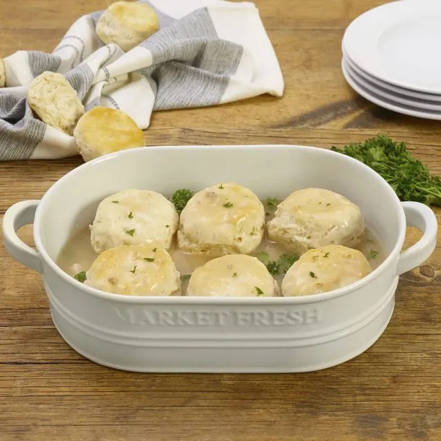 Fitz and Floyd Market Fresh pirofila forno bianca 3 quart