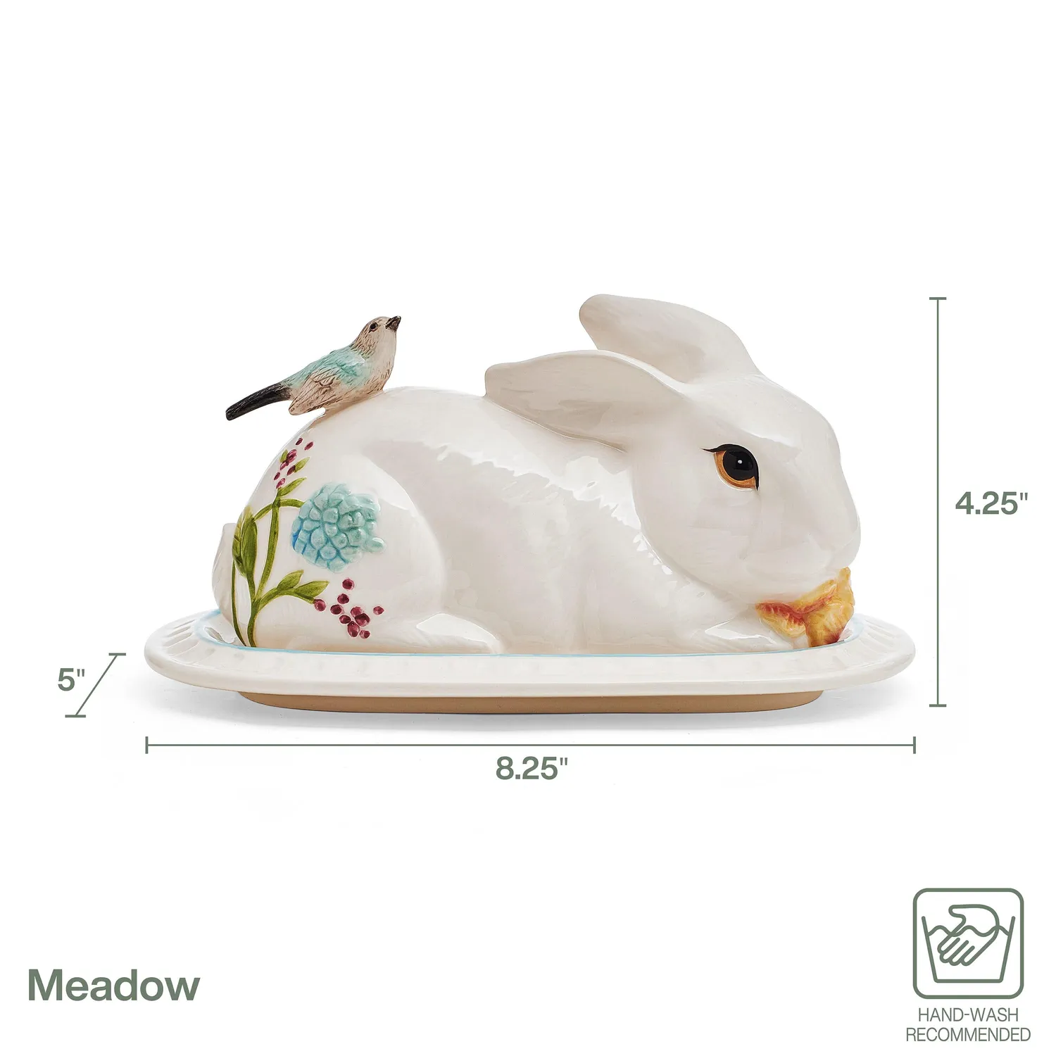 Fitz and Floyd Meadow Rabbit portaburro con coperchio