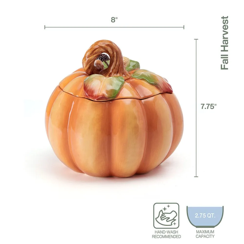 Fitz and Floyd Harvest Halloween biscottiera zucca terracotta