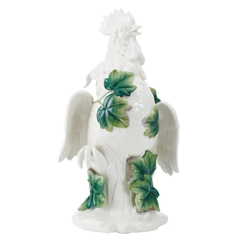 Fitz and Floyd Sicily Green gallo decorativo 48 cm ceramica