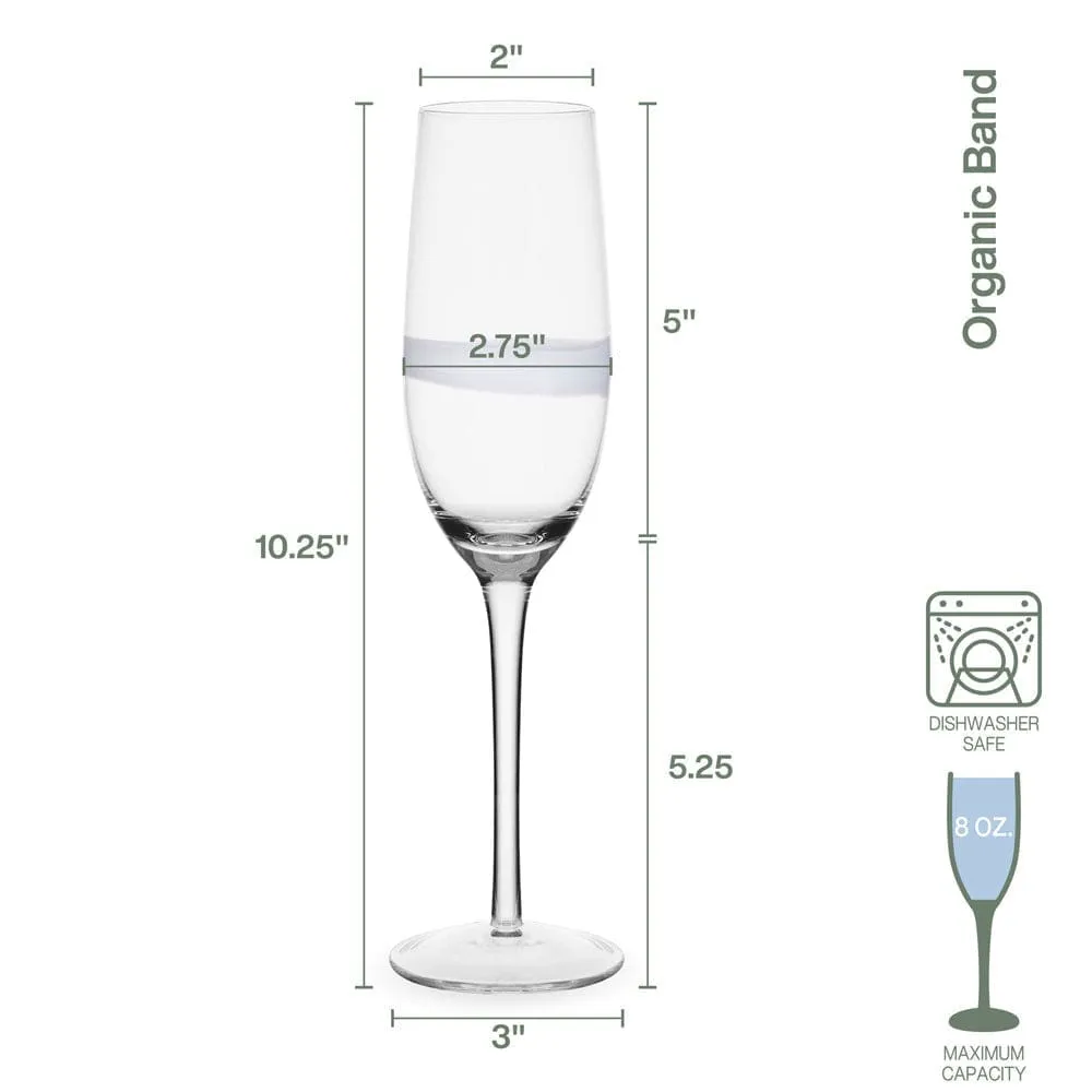 Fitz and Floyd Organic Band set 4 flute champagne 8 oz