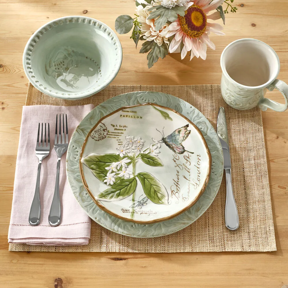 Fitz and Floyd Toulouse Green set 4 mug in gres verde